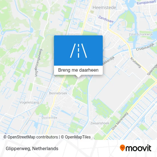 Glipperweg kaart