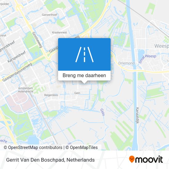 Gerrit Van Den Boschpad kaart