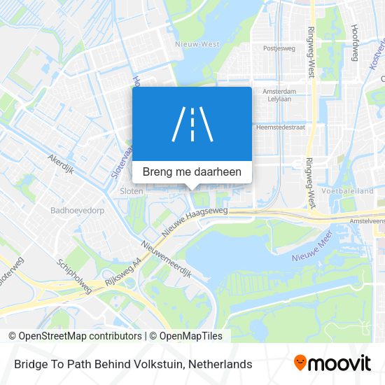 Bridge To Path Behind Volkstuin kaart