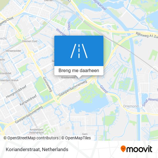 Korianderstraat kaart