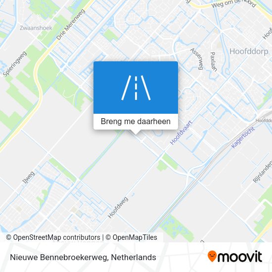 Nieuwe Bennebroekerweg kaart