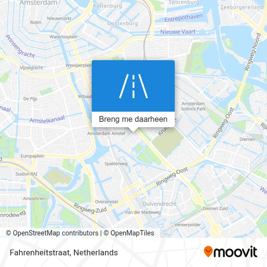 Fahrenheitstraat kaart