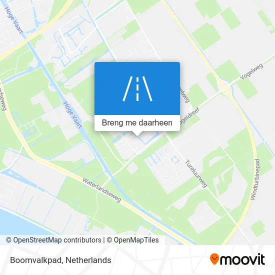Boomvalkpad kaart