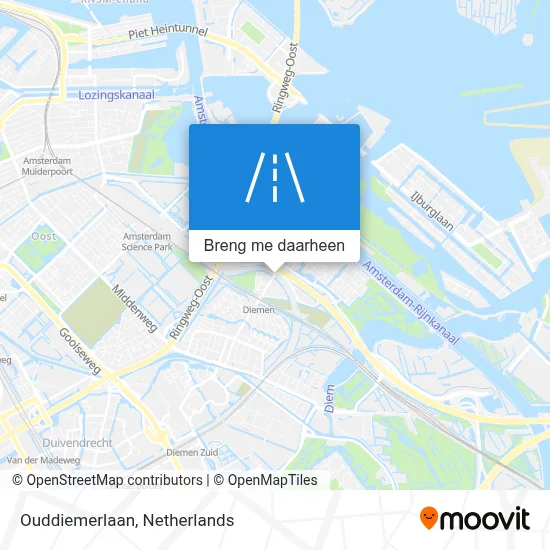 Ouddiemerlaan kaart
