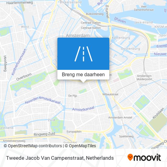 Tweede Jacob Van Campenstraat kaart