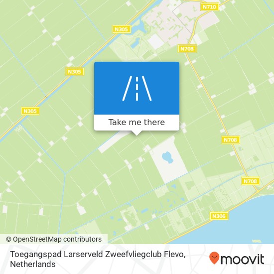 Toegangspad Larserveld Zweefvliegclub Flevo kaart