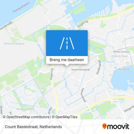 Count Basiestraat kaart