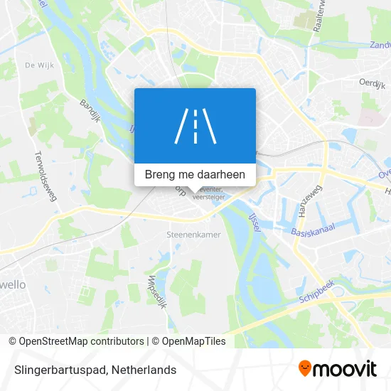 Slingerbartuspad kaart