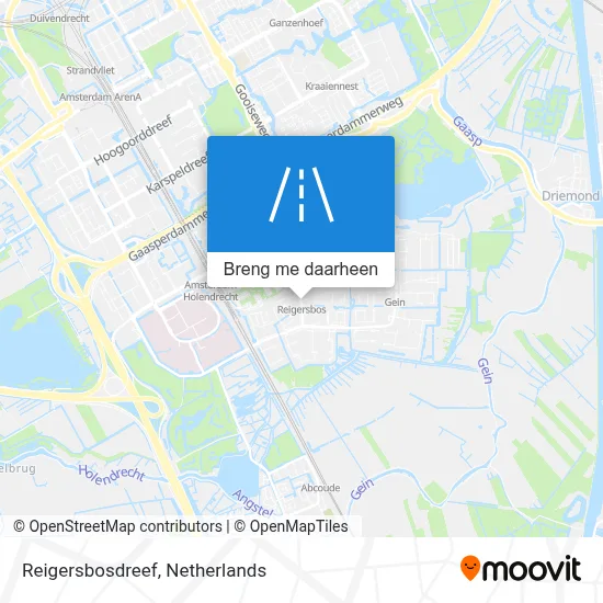 Reigersbosdreef kaart
