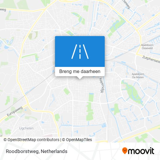 Roodborstweg kaart