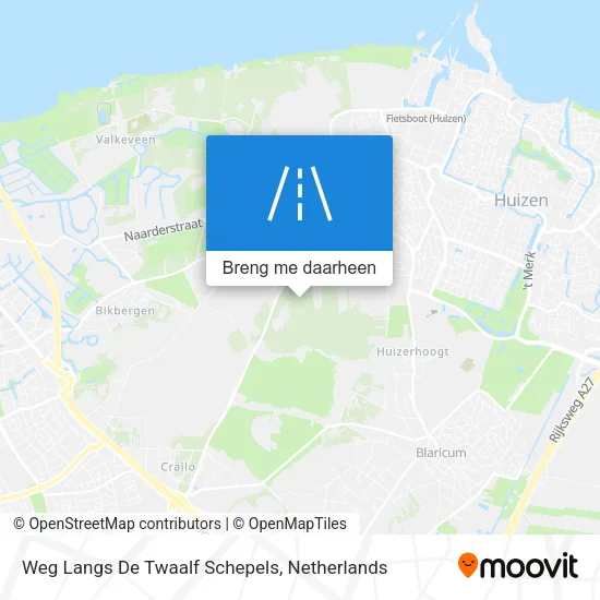 Weg Langs De Twaalf Schepels kaart