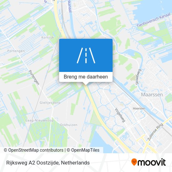 Rijksweg A2 Oostzijde kaart