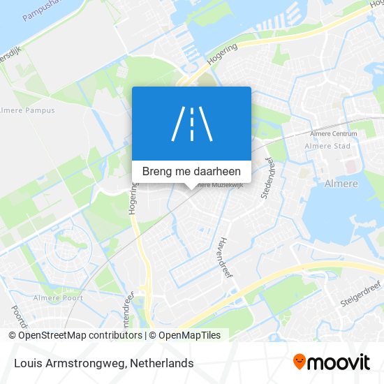 Louis Armstrongweg kaart