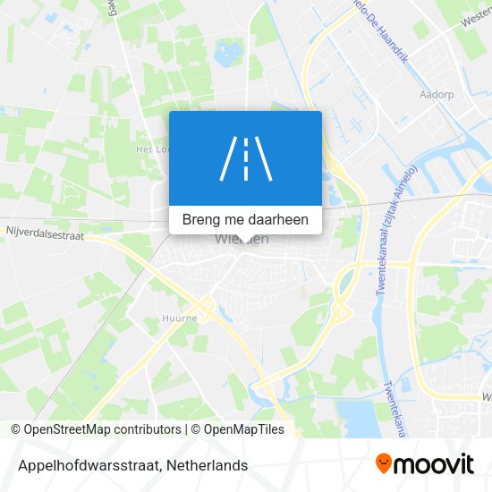 Appelhofdwarsstraat kaart