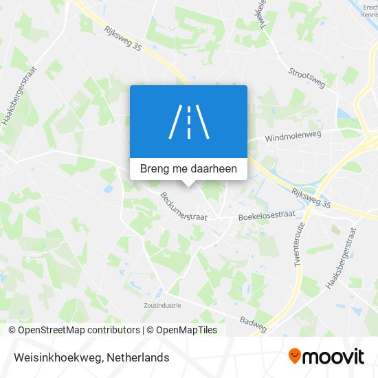 Weisinkhoekweg kaart