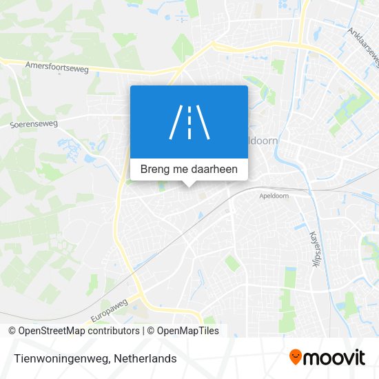 Tienwoningenweg kaart