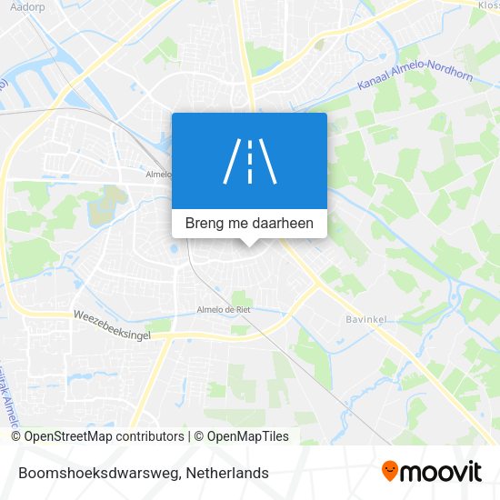 Boomshoeksdwarsweg kaart
