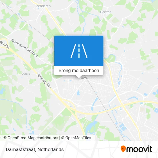 Damaststraat kaart