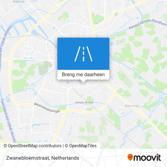 Zwanebloemstraat kaart