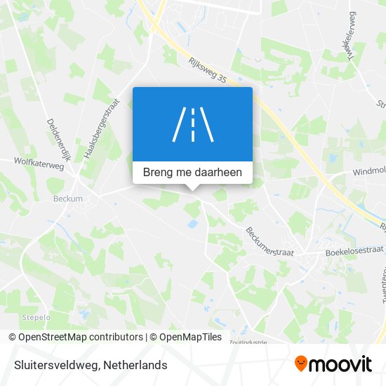 Sluitersveldweg kaart