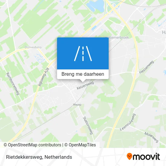 Rietdekkersweg kaart