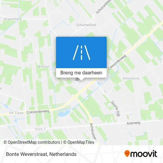 Bonte Weverstraat kaart