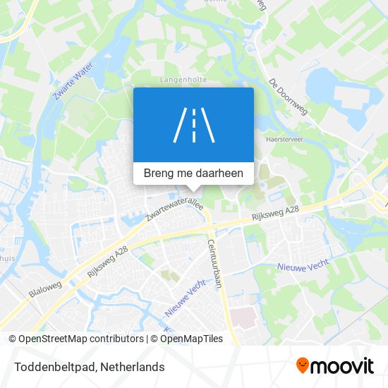 Toddenbeltpad kaart