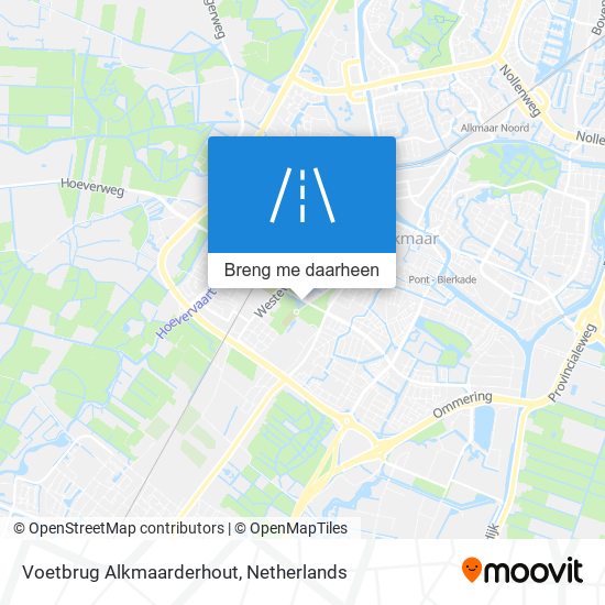 Voetbrug Alkmaarderhout kaart