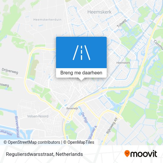 Reguliersdwarsstraat kaart
