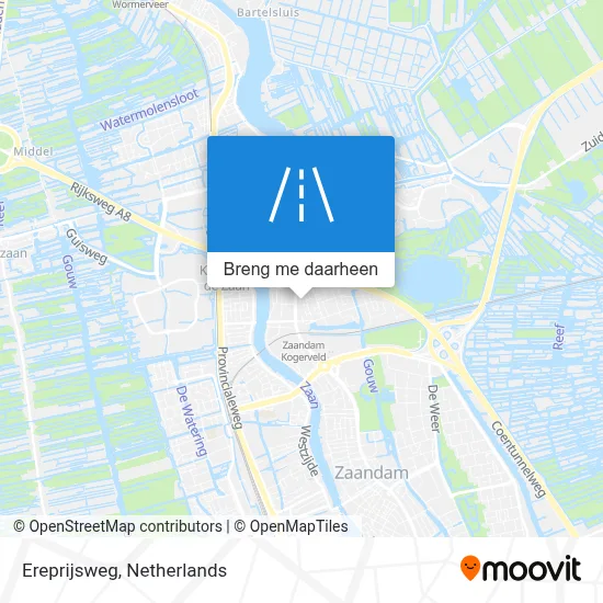 Ereprijsweg kaart