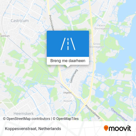Koppesvenstraat kaart