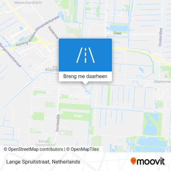 Lange Spruitstraat kaart