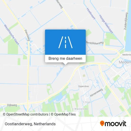 Oostlanderweg kaart