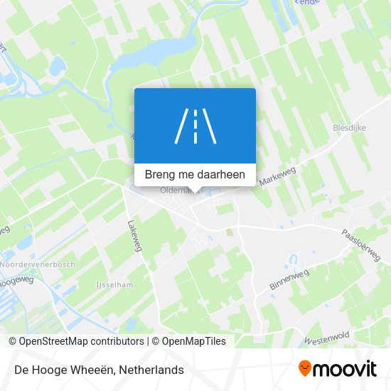 De Hooge Wheeën kaart