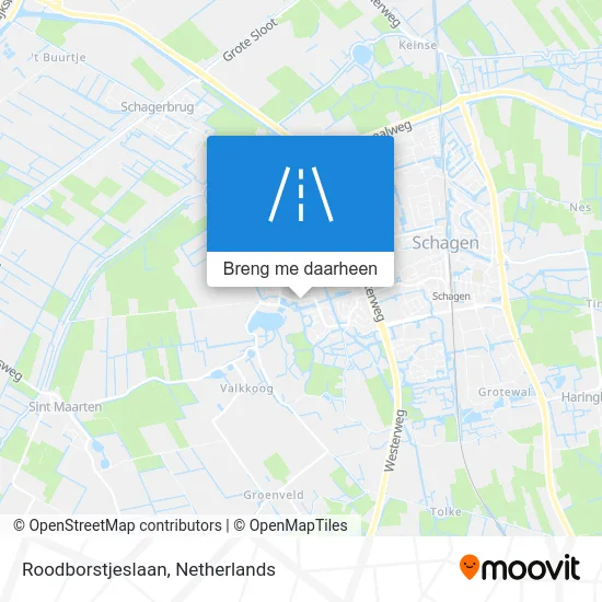 Roodborstjeslaan kaart