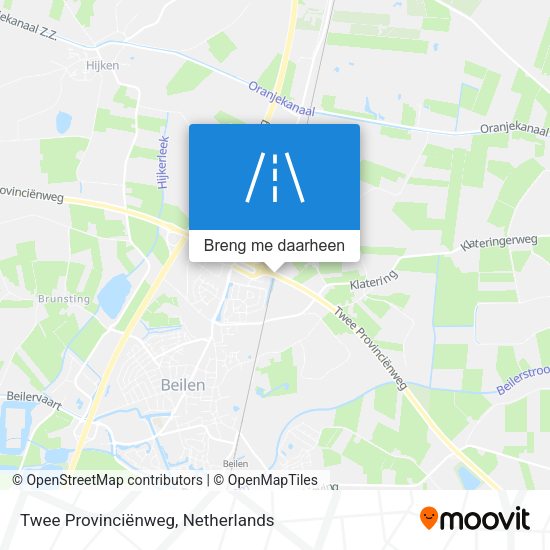 Twee Provinciënweg kaart