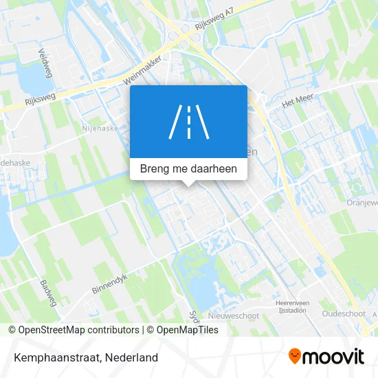 Kemphaanstraat kaart