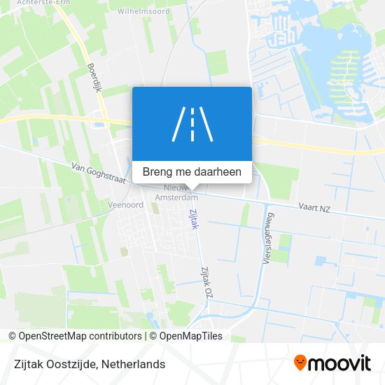 Zijtak Oostzijde kaart