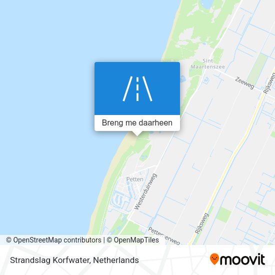 Strandslag Korfwater kaart
