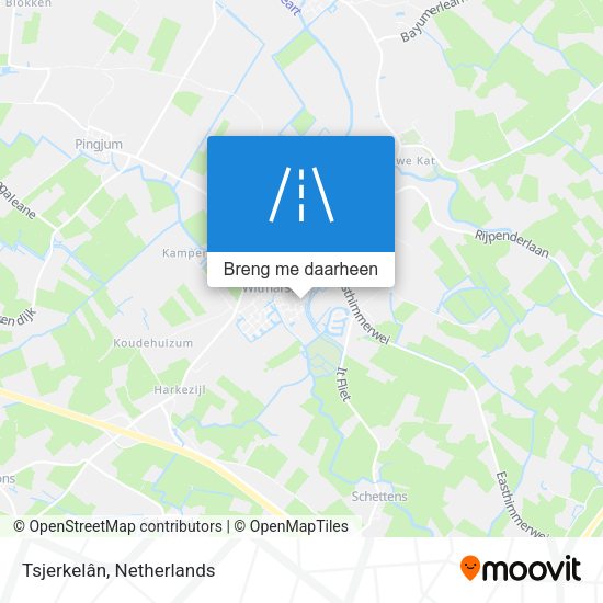 Tsjerkelân kaart