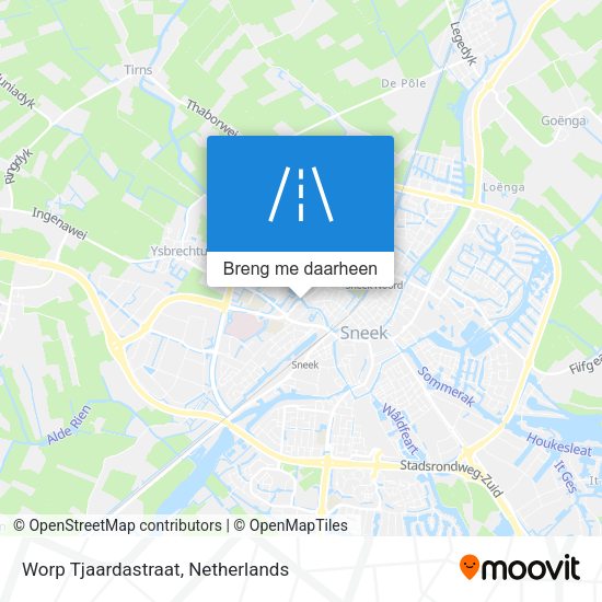 Worp Tjaardastraat kaart