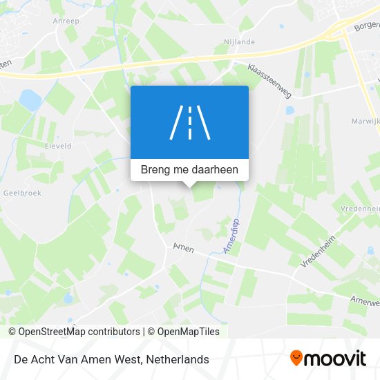De Acht Van Amen West kaart