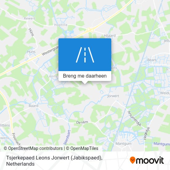 Tsjerkepaed Leons Jorwert (Jabikspaed) kaart