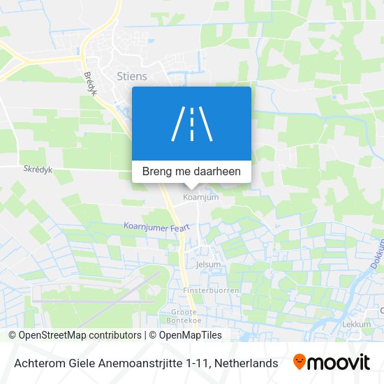 Achterom Giele Anemoanstrjitte 1-11 kaart