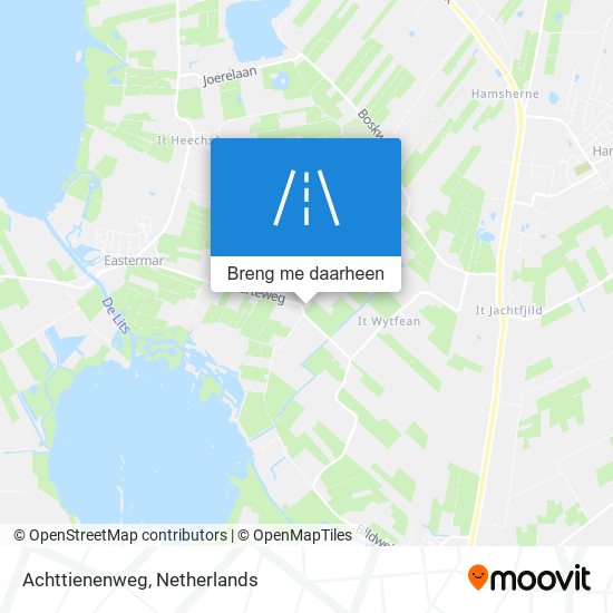 Achttienenweg kaart