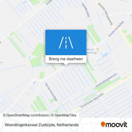 Weerdingerkanaal Zuidzijde kaart