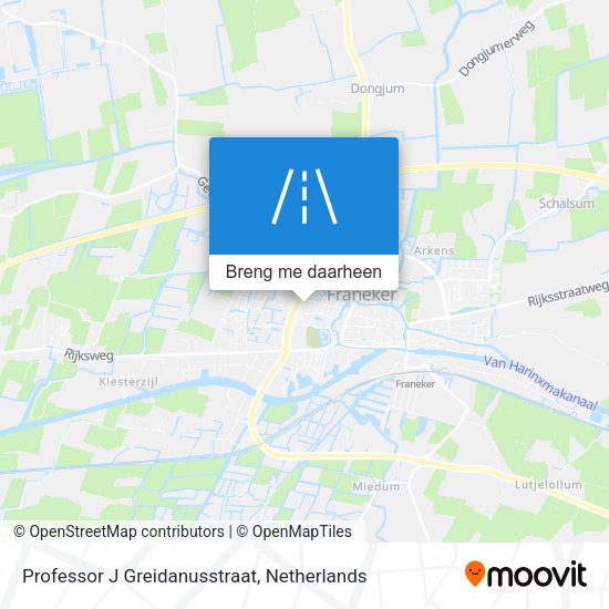 Professor J Greidanusstraat kaart