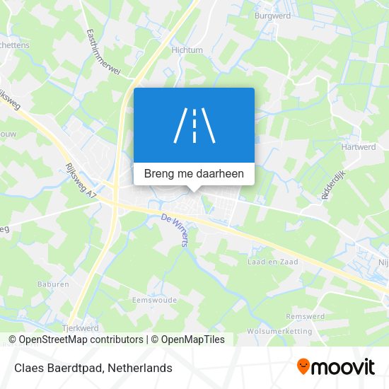 Claes Baerdtpad kaart