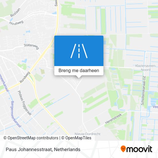 Paus Johannesstraat kaart
