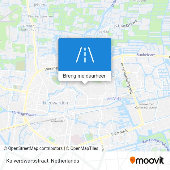 Kalverdwarsstraat kaart